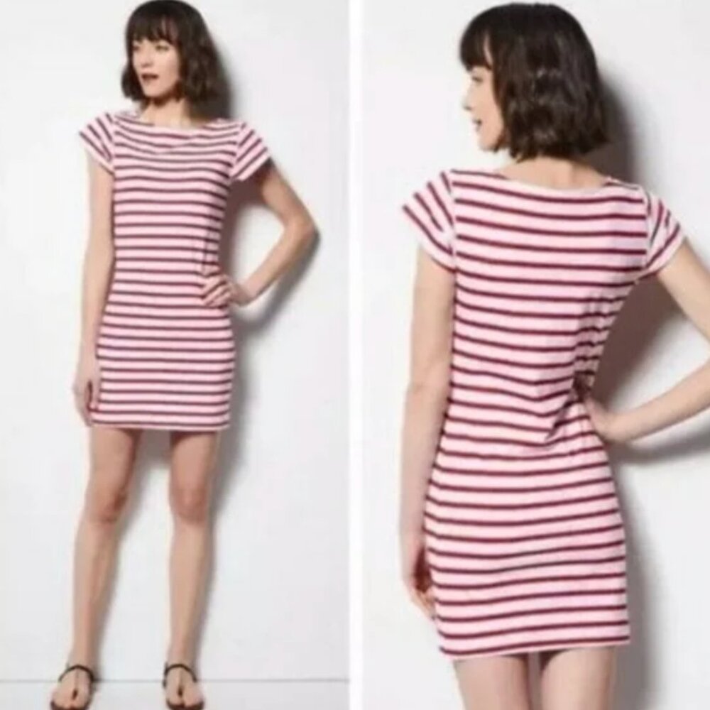 Milly for Design Nation Striped Red T-Shirt Dress | Size L